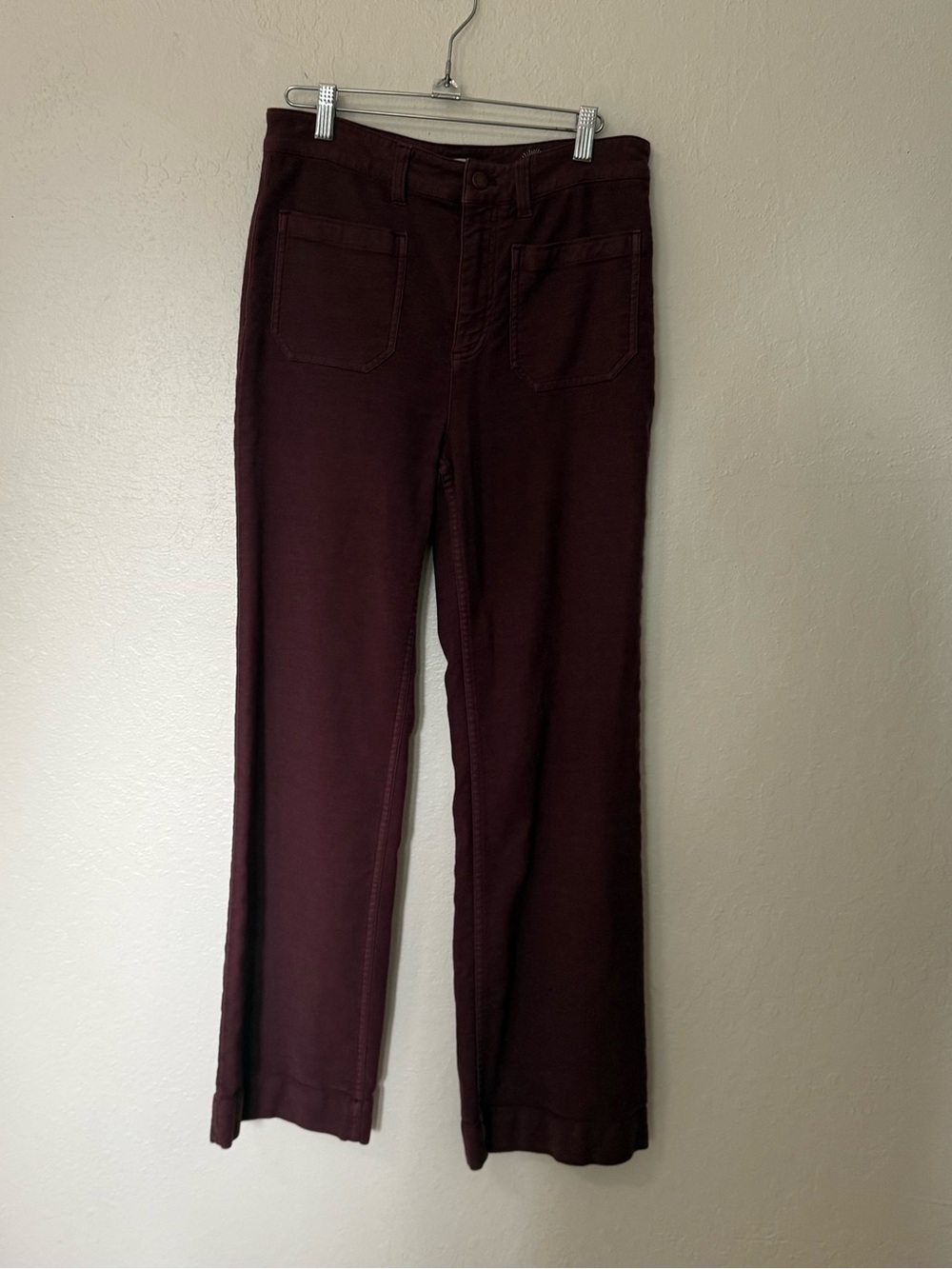 Faherty Women's High-Rise Straight pants in Deep Burgundy size 30